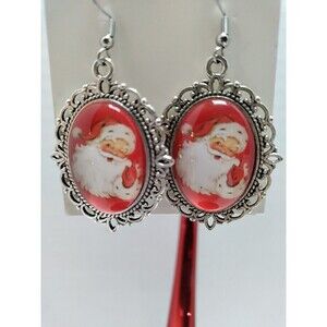Vintage Style Santa Picture Frame Earrings